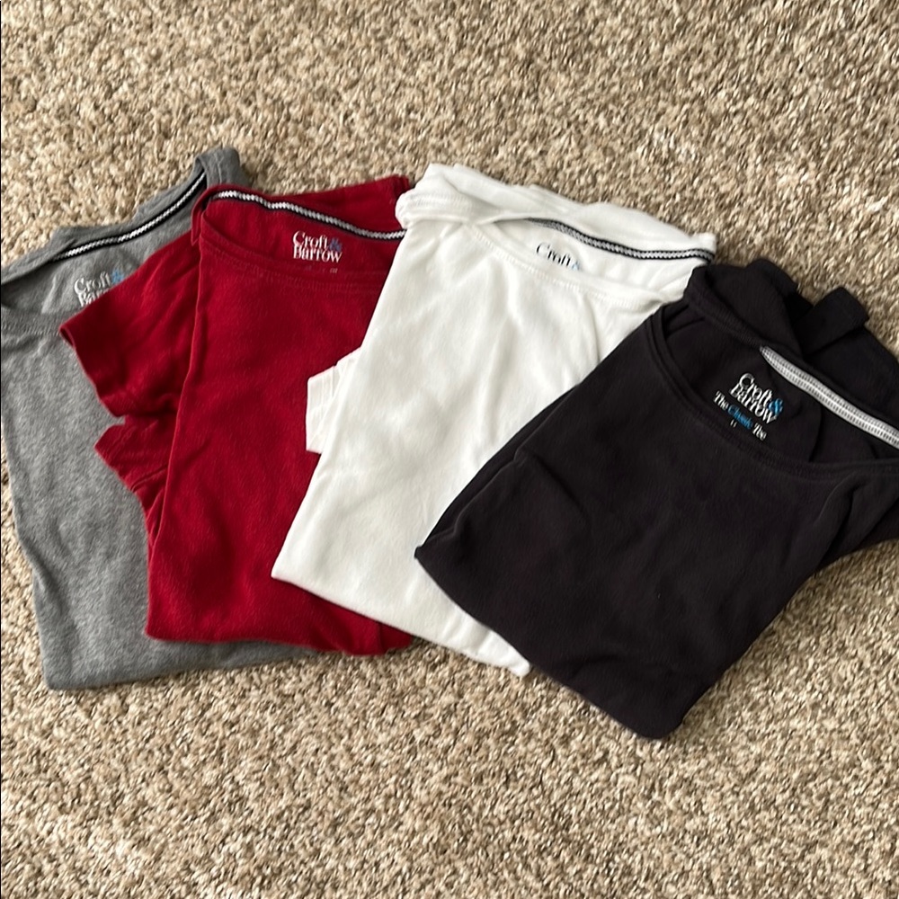 Craft & Barrow T-Shirt Bundle - Gray, Red, White, Black